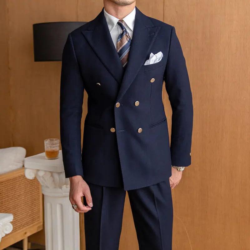 Men's Slim Double Breasted Suit - Rahbeel