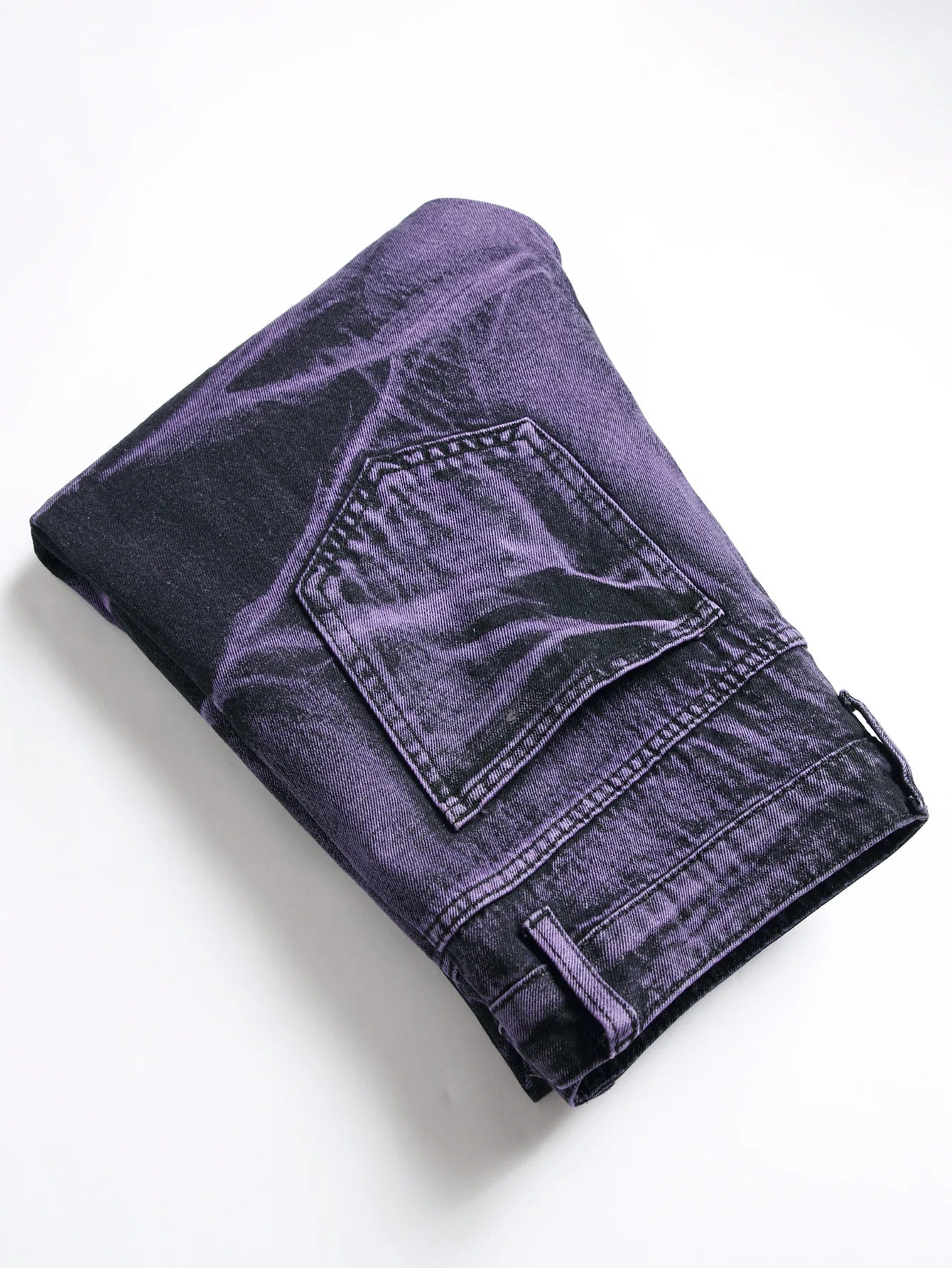 Ripped Black Purple Jeans For Men - Rahbeel