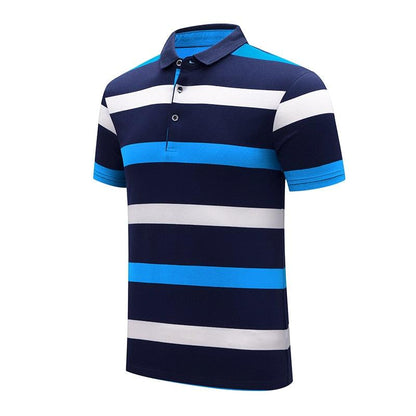 Classic Striped Polo Cotton Shirt For Men - Rahbeel
