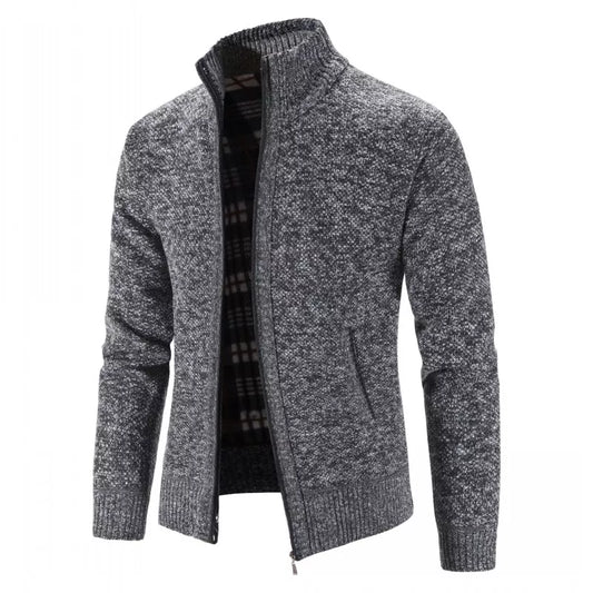 Men's Dark Grey Cardigan Sweater | Slim-fit Cardigan - Rahbeel